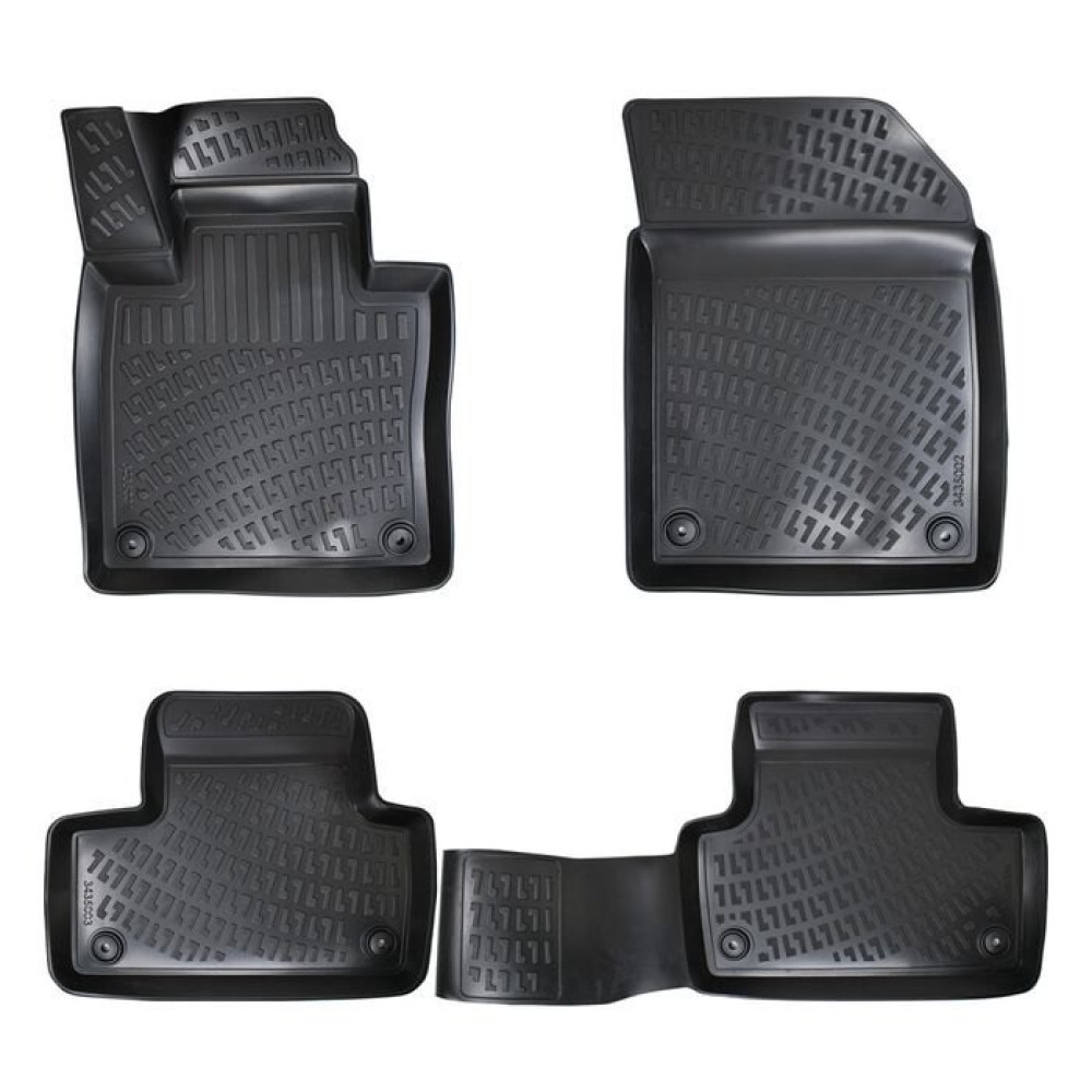 CAR RUBBER FLOOR MATS BLACK 3D MITSUBISHI OUTLANDER II (2006-2012) RIZLINE