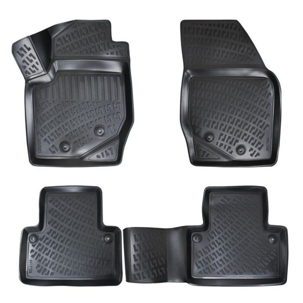 CAR RUBBER FLOOR MATS BLACK 3D VOLVO XC90 (2002-2014) RIZLINE