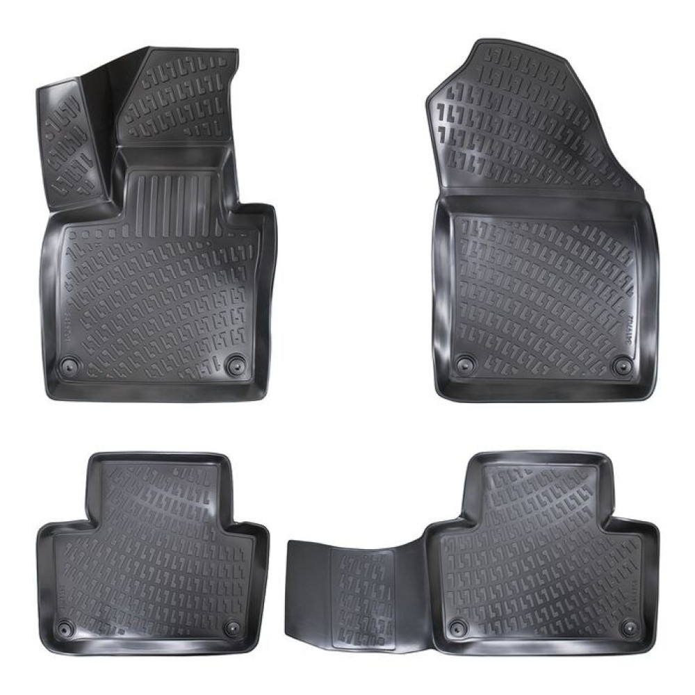 CAR RUBBER FLOOR MATS BLACK 3D VOLVO XC90 II (2015-...) RIZLINE