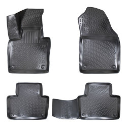 CAR RUBBER FLOOR MATS BLACK 3D VOLVO XC90 II (2015-...) RIZLINE