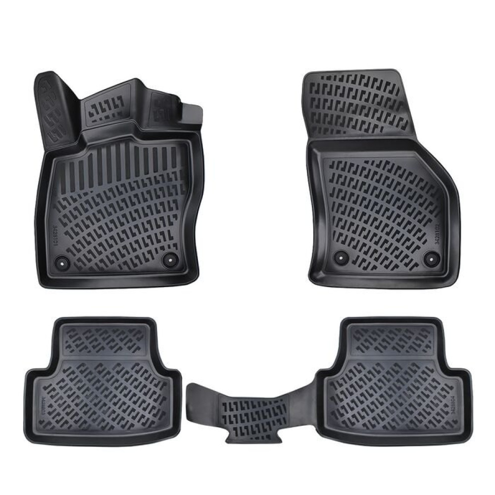 CAR RUBBER FLOOR MATS BLACK 3D VOLKSWAGEN GOLF 8 Diesel (2019-...) RIZLINE