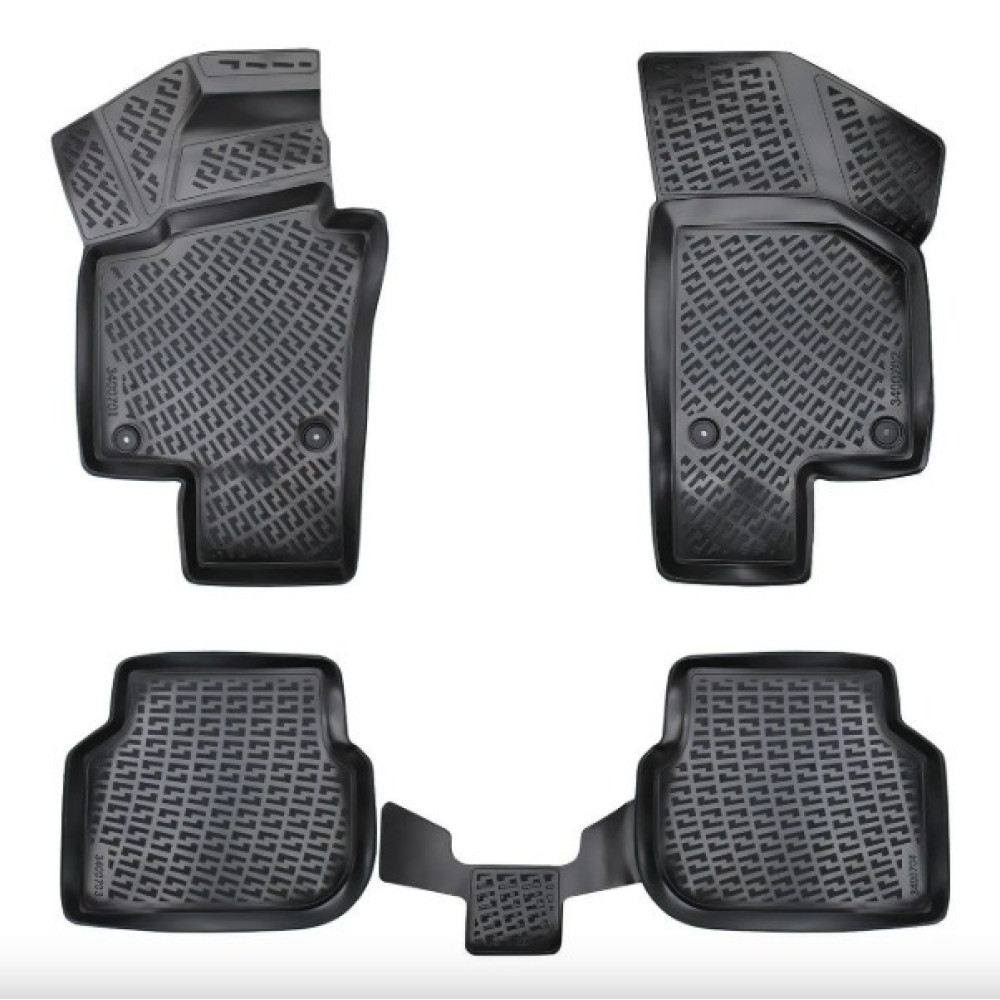 CAR RUBBER FLOOR MATS BLACK 3D VW JETTA (2011-2018) RIZLINE