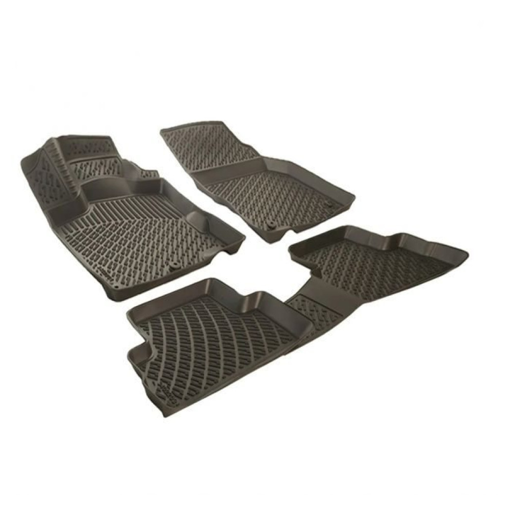 CAR RUBBER FLOOR MATS BLACK 3D VOLKSWAGEN TOUAREG III (2018-...) RIZLINE