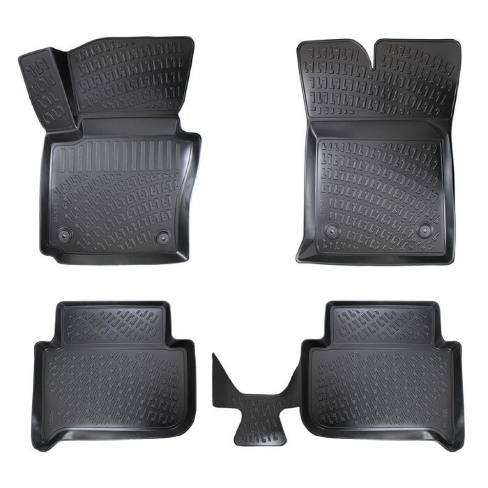 CAR RUBBER FLOOR MATS BLACK 3D VOLKSWAGEN TOURAN (2003-2015)  RIZLINE