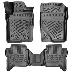 CAR RUBBER FLOOR MATS BLACK 3D FORD RANGER (2023-...) RIZLINE