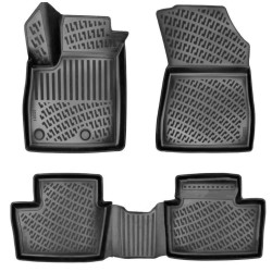 CAR RUBBER FLOOR MATS BLACK 3D RENAULT AUSTRAL MILD HYBRID (2023-...) RIZLINE