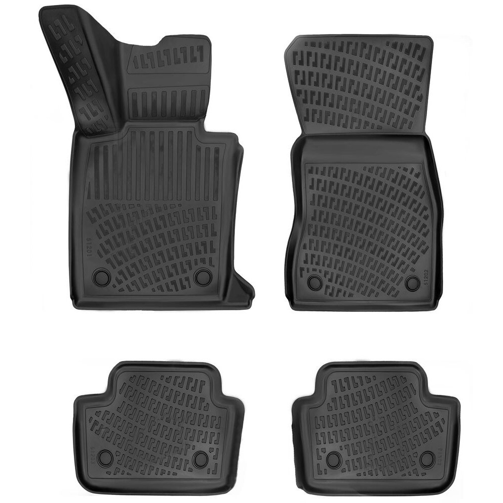 CAR RUBBER FLOOR MATS BLACK 3D BMW i4 Electric G26 (2021-...) RIZLINE