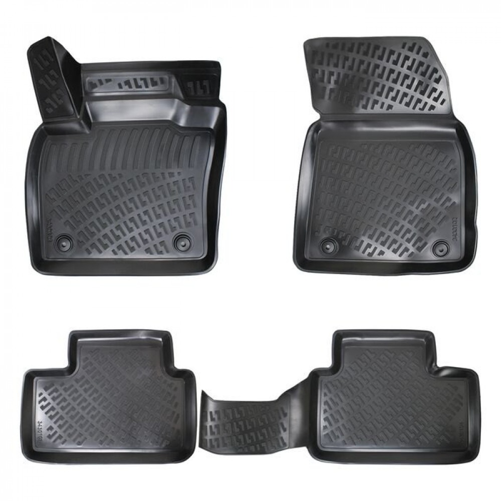 CAR RUBBER FLOOR MATS BLACK 3D VOLVO C40 RECHARGE (2023-...) RIZLINE