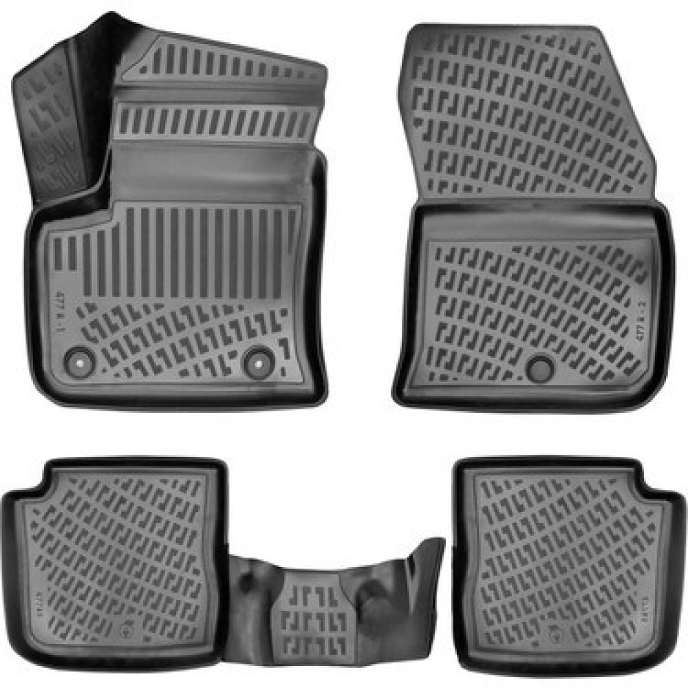 CAR RUBBER FLOOR MATS BLACK 3D CITROEN e-C4X (2023-...) RIZLINE