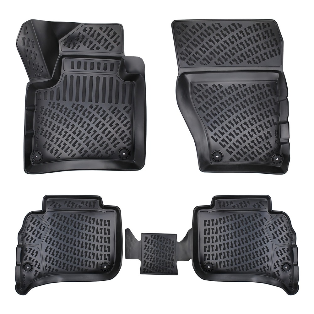 CAR RUBBER FLOOR MATS BLACK 3D PORSCHE CAYENNE III (2018-...) RIZLINE