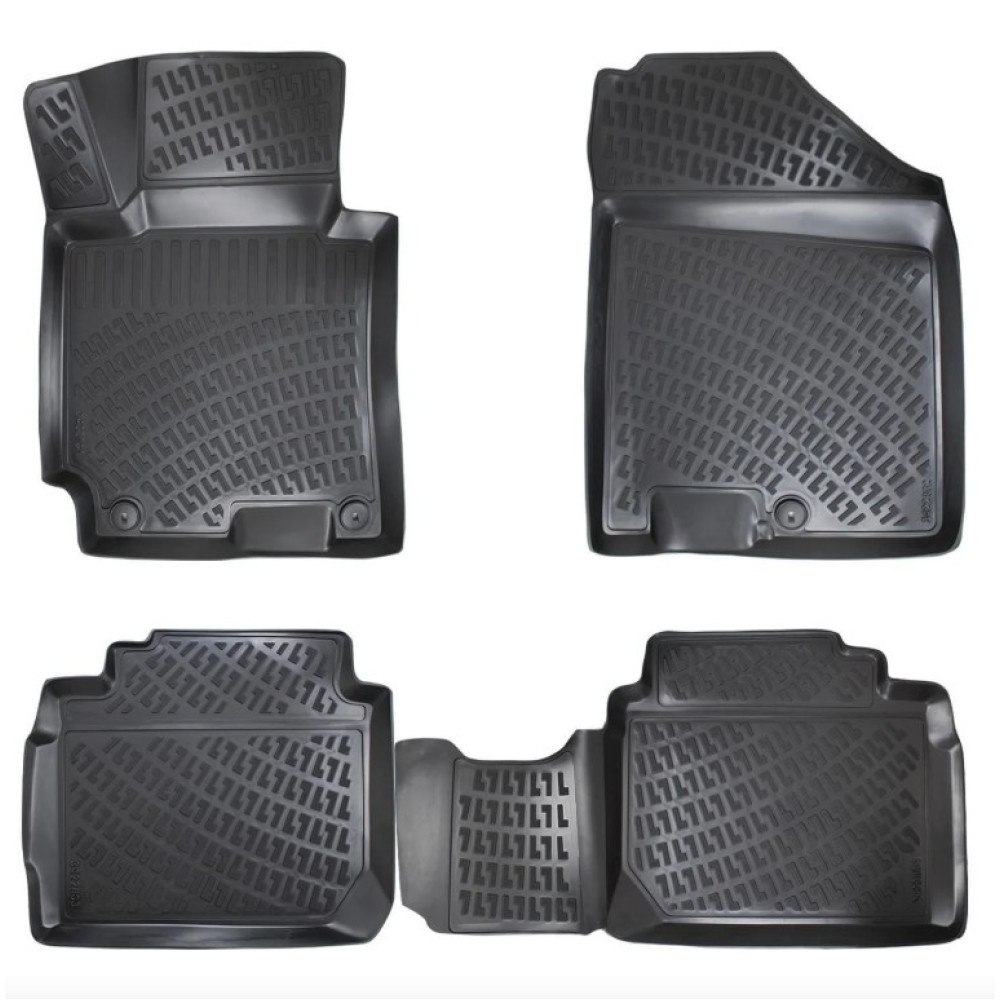 CAR RUBBER FLOOR MATS BLACK 3D  KIA CEED I (2007-2012) RIZLINE