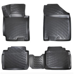 CAR RUBBER FLOOR MATS BLACK 3D  KIA CEED I (2007-2012) RIZLINE