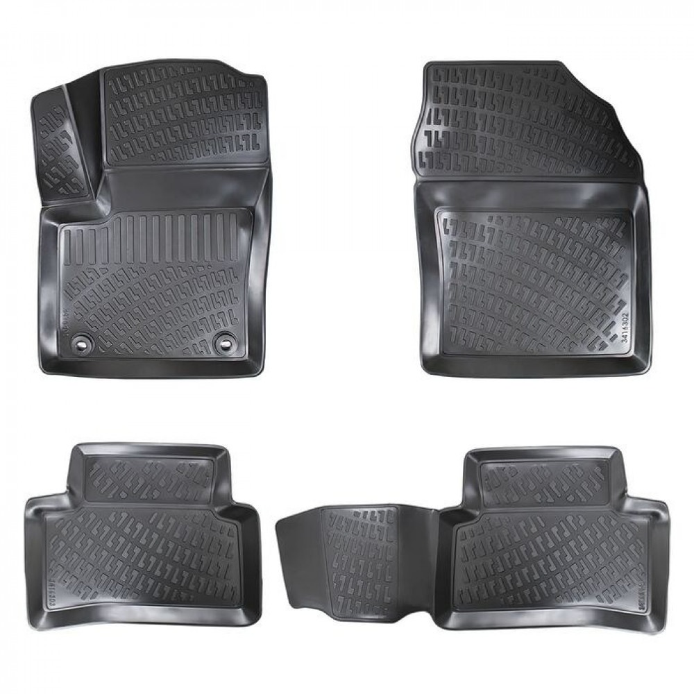 CAR RUBBER FLOOR MATS BLACK 3D TOYOTA C-HR II (2023-...) RIZLINE