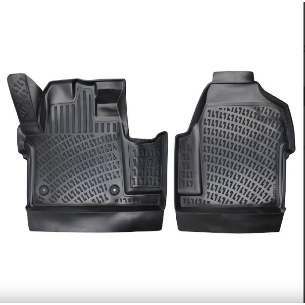 CAR RUBBER FLOOR MATS BLACK 3D CITROEN JUMPY (2016-...) RIZLINE