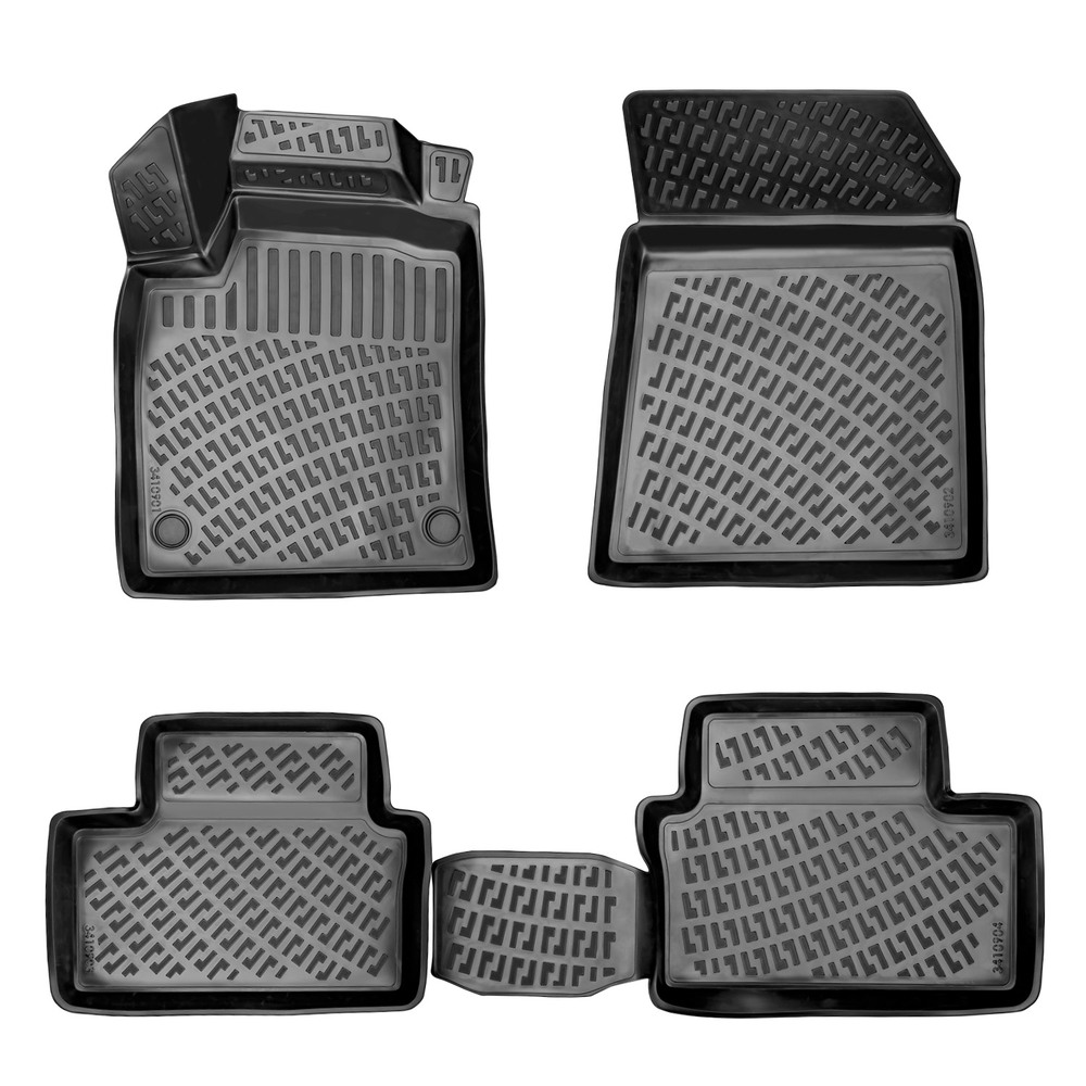 CAR RUBBER FLOOR MATS BLACK 3D RENAULT CLIO V (2019-...) RIZLINE