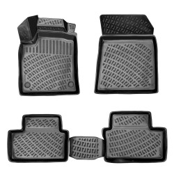 CAR RUBBER FLOOR MATS BLACK 3D RENAULT CLIO V (2019-...) RIZLINE