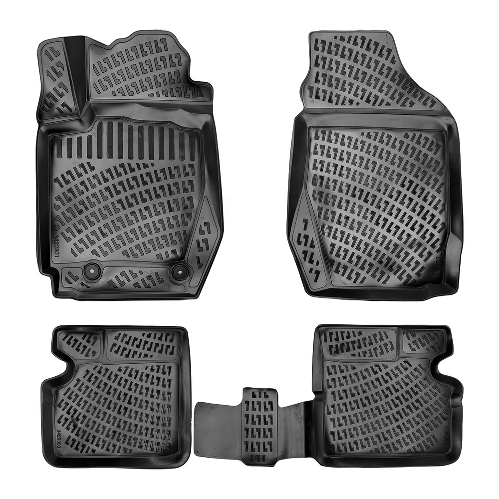 CAR RUBBER FLOOR MATS BLACK 3D  TOYOTA COROLLA (2001-2007) RIZLINE
