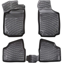 CAR RUBBER FLOOR MATS BLACK 3D OPEL CORSA C (2000-2006) RIZLINE