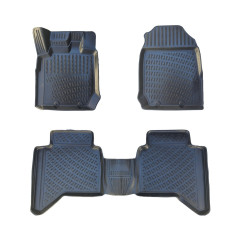 CAR RUBBER FLOOR MATS BLACK 3D ISUZU D-MAX (2020-...) RIZLINE