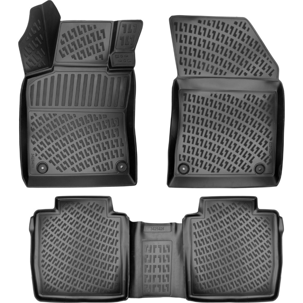 CAR RUBBER FLOOR MATS BLACK 3D CITROEN DS9 (2020-...) RIZLINE