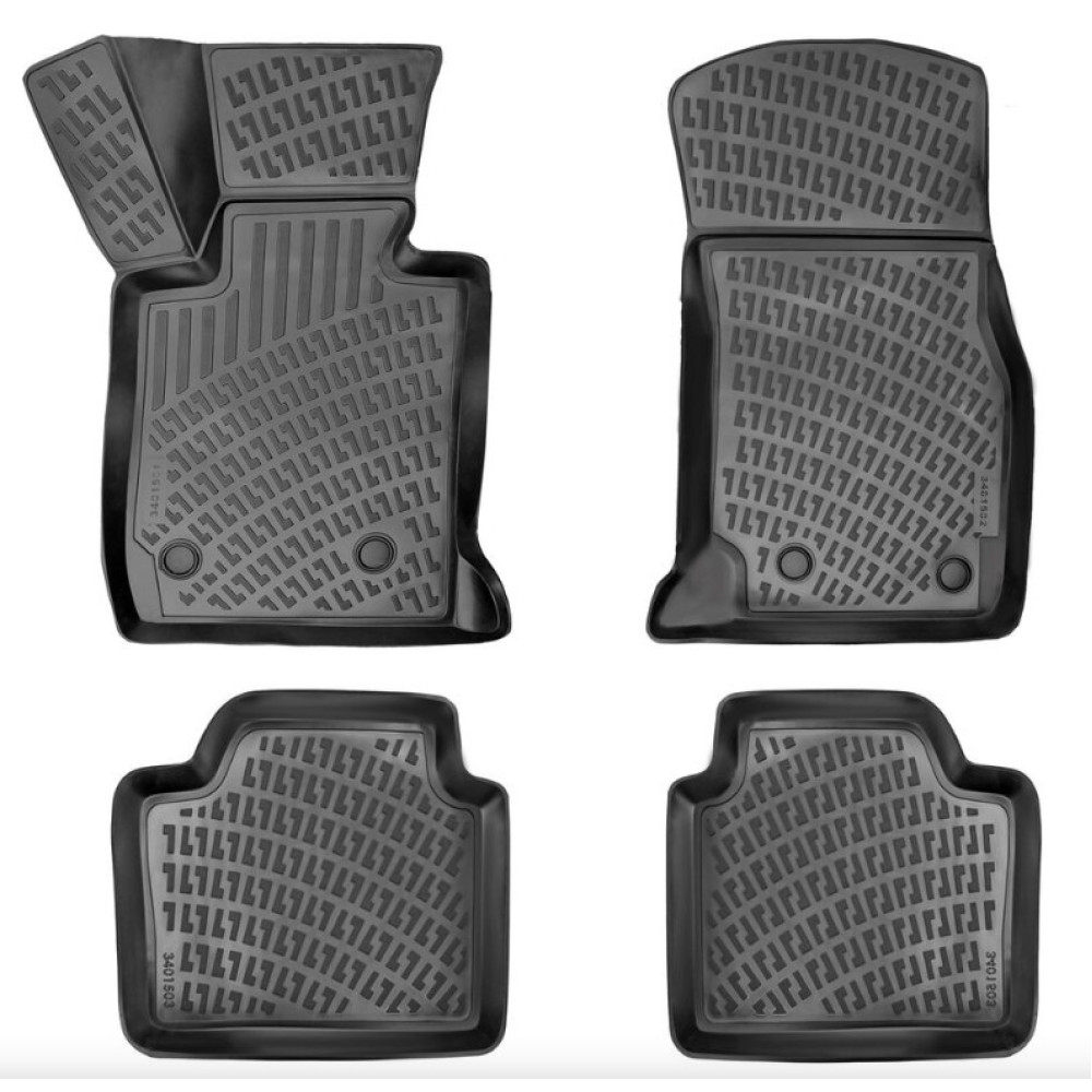 CAR RUBBER FLOOR MATS BLACK 3D BMW 3 E90/E91 (2005-2012) RIZLINE