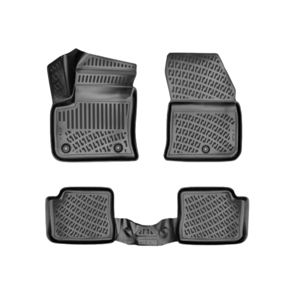 CAR RUBBER FLOOR MATS BLACK 3D OPEL E-MOKKA (2021-...) RIZLINE RIZLINE
