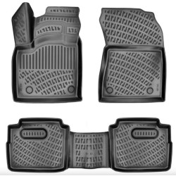 CAR RUBBER FLOOR MATS BLACK 3D NISSAN X-TRAIL T33 E-POWER (2023-...) RIZLINE