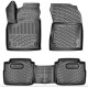 CAR RUBBER FLOOR MATS BLACK 3D NISSAN X-TRAIL T33 E-POWER (2023-...) RIZLINE