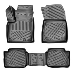 CAR RUBBER FLOOR MATS BLACK 3D NISSAN QASHQAI E-POWER (2022-...) RIZLINE