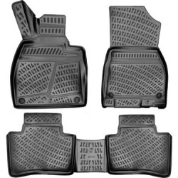 CAR RUBBER FLOOR MATS BLACK 3D MB EQS (2021-...) RIZLINE