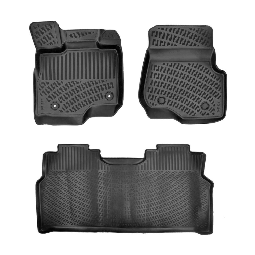CAR RUBBER FLOOR MATS BLACK 3D FORD F150 SUPER CREW (2014-2020) RIZLINE
