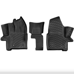 CAR RUBBER FLOOR MATS BLACK 3D FORD TOURNEO CUSTOM Automatic (2S.) (2013-2023) RIZLINE