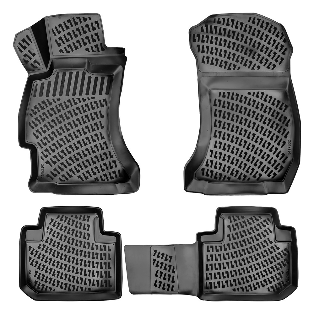 CAR RUBBER FLOOR MATS BLACK 3D SUBARU FORESTER (2013-2018) RIZLINE