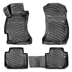 CAR RUBBER FLOOR MATS BLACK 3D SUBARU FORESTER (2013-2018) RIZLINE