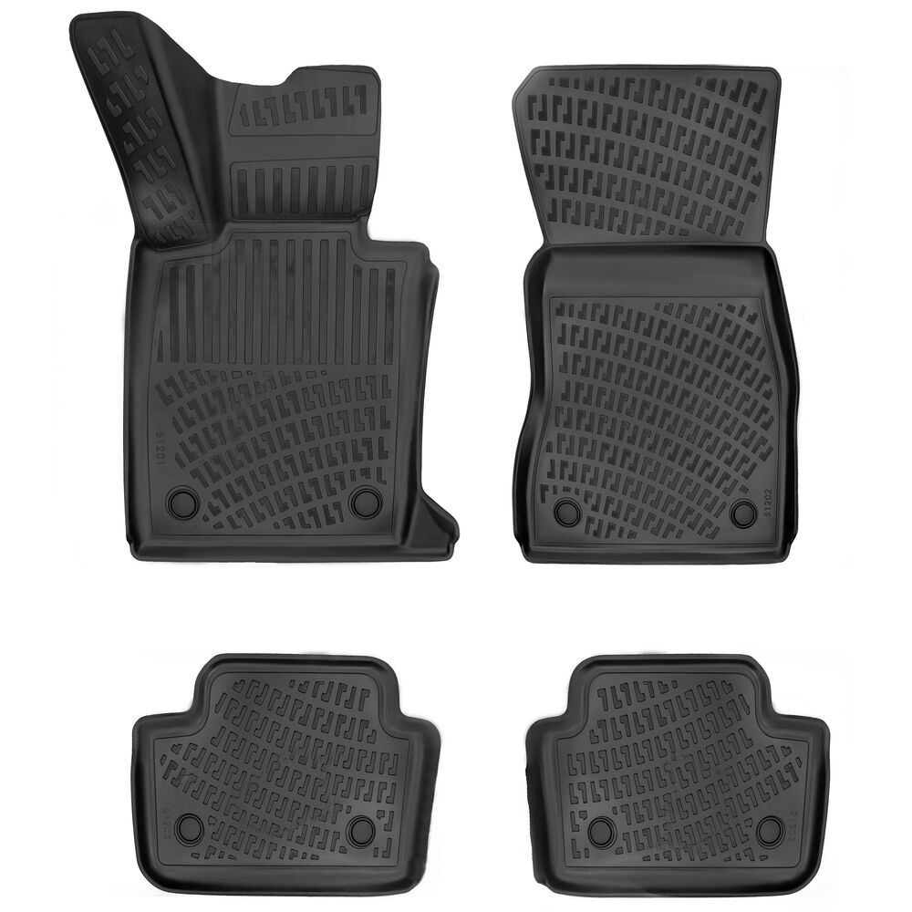 CAR RUBBER FLOOR MATS BLACK 3D BMW 5 G60/G61 (2023-...) RIZLINE