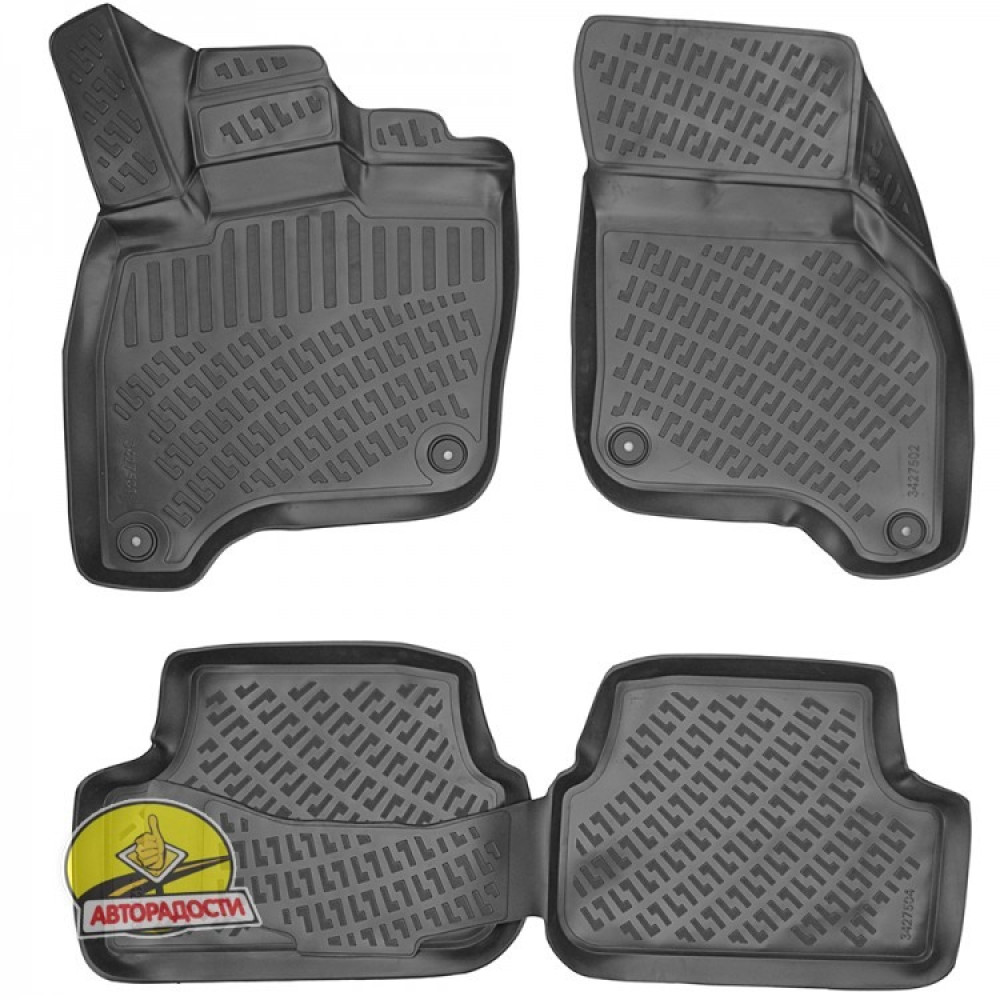 ALFOMBRILLAS DE GOMA PARA COCHE NEGRAS 3D Volkswagen e-Golf EV (2014-...) RIZLINE