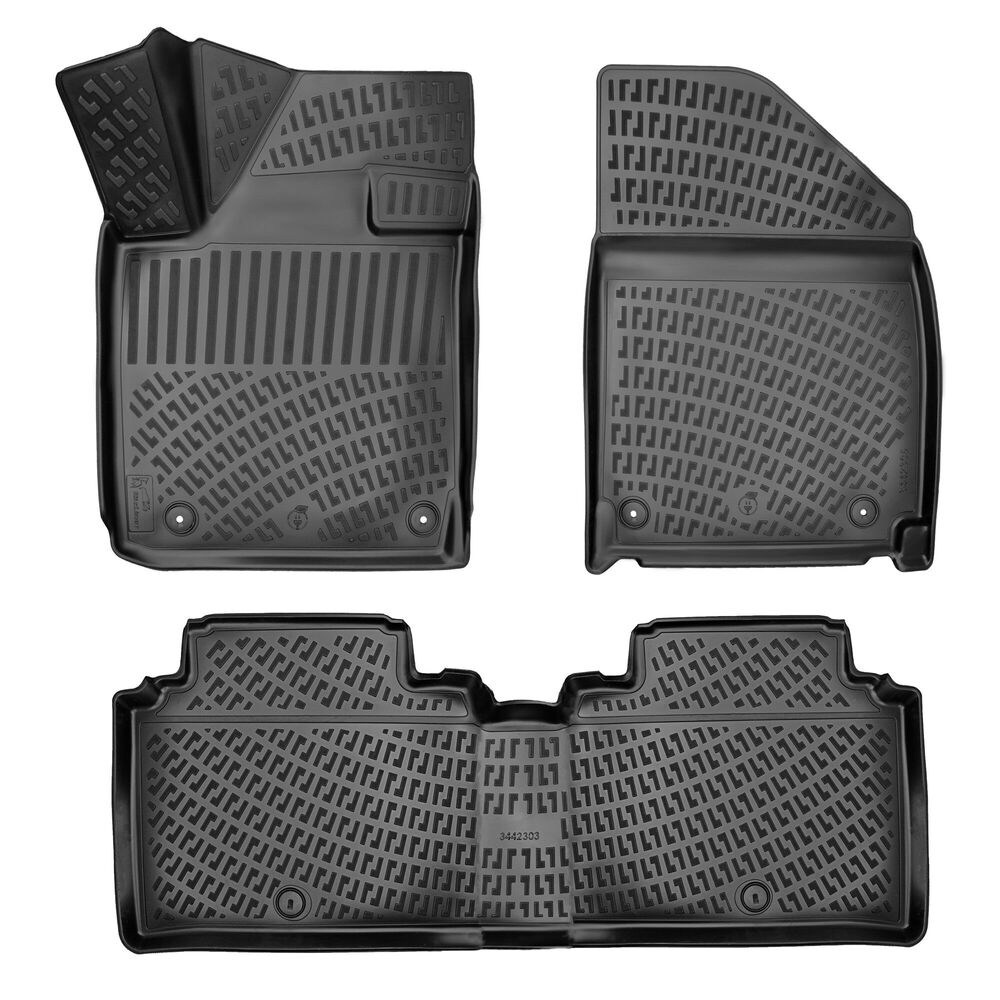 CAR RUBBER FLOOR MATS BLACK 3D HYUNDAI IONIQ 6 (2022-...) RIZLINE