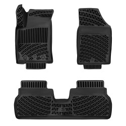 CAR RUBBER FLOOR MATS BLACK 3D HYUNDAI KONA EU Electric II (2024-...) RIZLINE