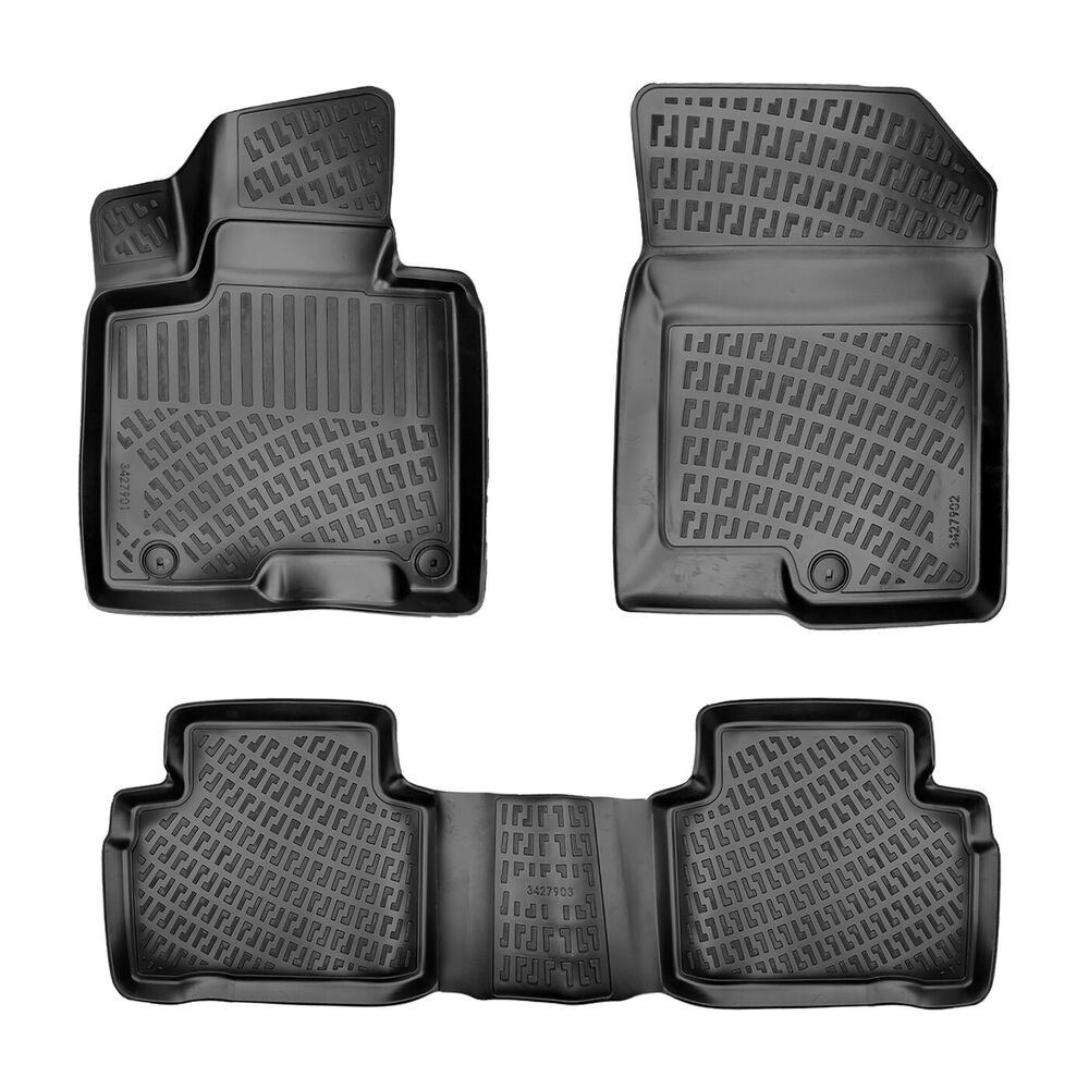 CAR RUBBER FLOOR MATS BLACK 3D HYUNDAI TUCSON (2021-...) RIZLINE