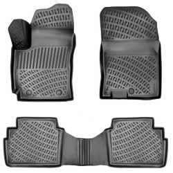 CAR RUBBER FLOOR MATS BLACK 3D HYUNDAI KONA II GASOLINE (2023-...) RIZLINE