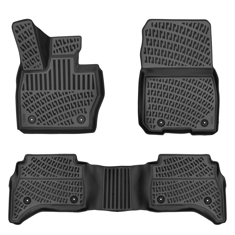 CAR RUBBER FLOOR MATS BLACK 3D LAND ROVER RANGE ROVER SPORT (L461) (2023-...) RIZLINE