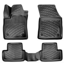 CAR RUBBER FLOOR MATS BLACK 3D RENAULT MEGANE IV GRANDTOUR/SEDAN (2016-...) RIZLINE