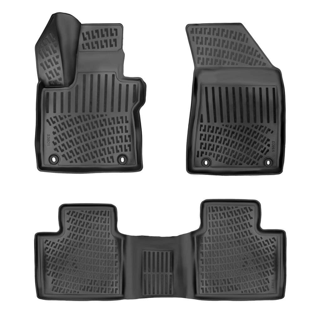 CAR RUBBER FLOOR MATS BLACK 3D MG HS PHEV (2024-...) RIZLINE