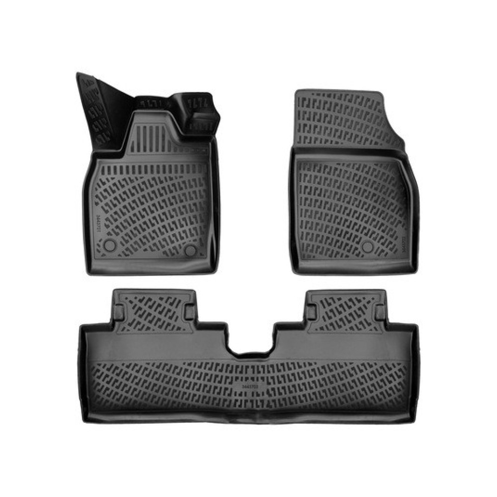 CAR RUBBER FLOOR MATS BLACK 3D FORD MUSTANG MACH-E (2020-...) RIZLINE