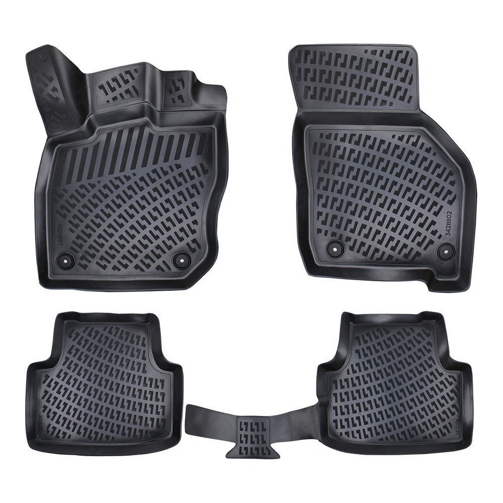 CAR RUBBER FLOOR MATS BLACK 3D SKODA OCTAVIA IV eTSI (2020-...) RIZLINE