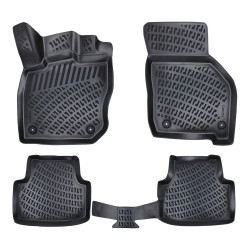 CAR RUBBER FLOOR MATS BLACK 3D SKODA OCTAVIA IV eTSI (2020-...) RIZLINE