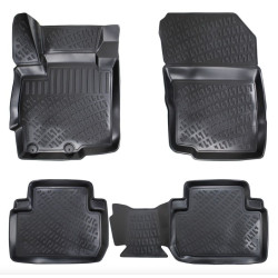 CAR RUBBER FLOOR MATS BLACK 3D MITSUBISHI OUTLANDER III (2012-2021) RIZLINE