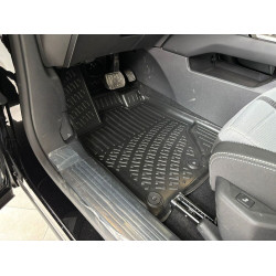 CAR RUBBER FLOOR MATS BLACK 3D PEUGEOT 5008 III MHEV (2024-...) RIZLINE