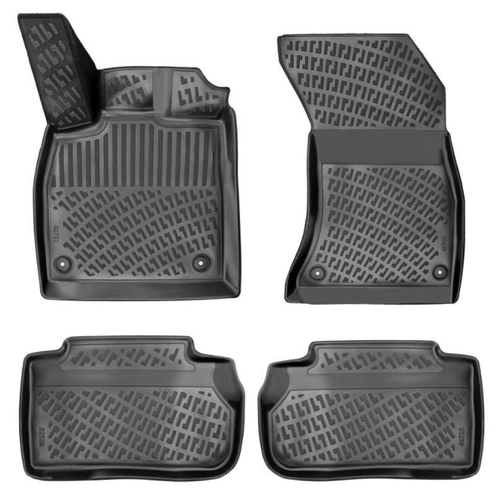 CAR RUBBER FLOOR MATS BLACK 3D AUDI Q5 II (2017-...) RIZLINE