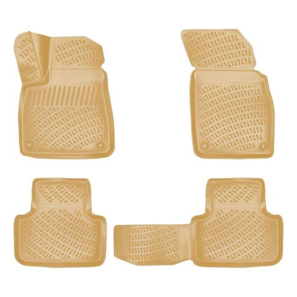 CAR RUBBER FLOOR MATS BEIGE 3D AUDI Q7 II (2015-...) RIZLINE